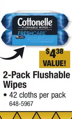 Menards 2-Pack Flushable Wipes offer