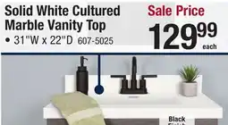 Menards Solid White Cultured Marble Vanity Top offer