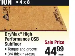 Menards DryMax High Performance OSB Subfloor offer