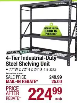 Menards 4-Tier Industrial-Duty Steel Shelving Unit offer