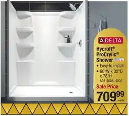 Menards Delta Hycroft ProCrylic Shower offer