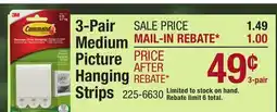 Menards 3-Pair Medium Picture Hanging Strips offer