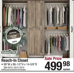 Menards Reach-In Closet offer