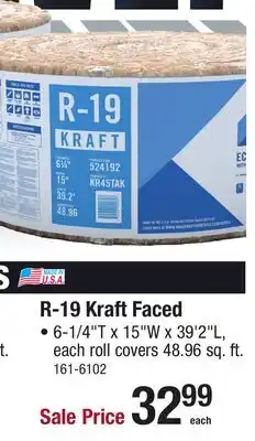 Menards R-19 Kraft Faced offer