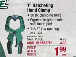 Menards 1 Ratcheting Hand Clamp offer