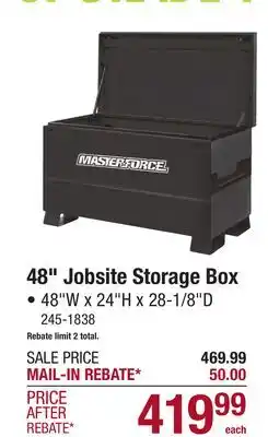 Menards 48 Jobsite Storage Box offer
