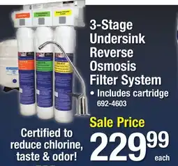 Menards 3-Stage Undersink Reverse Osmosis Filter System offer