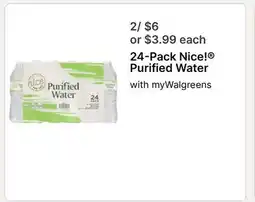 Walgreens 24-Pack Nice! Purified Water with myWalgreens offer