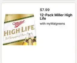 Walgreens 12-Pack Miller High Life offer