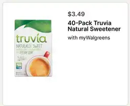 Walgreens 40-Pack Truvia Natural Sweetener offer