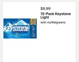 Walgreens 15-Pack Keystone Light offer