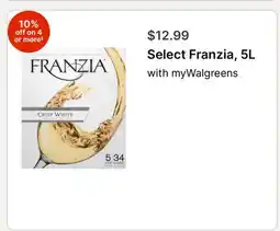 Walgreens Select Franzia offer