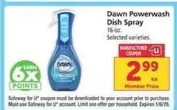 Safeway Dawn Powerwash Dish Spray offer