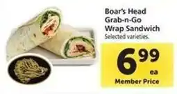 Safeway Boar's Head Grab-n-Go Wrap Sandwich offer