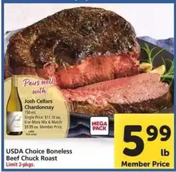 Safeway USDA Choice Boneless Beef Chuck Roast offer
