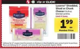 Safeway Lucerne Cheese offer