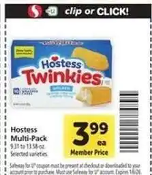 Safeway Hostess Twinkies offer