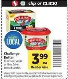 Safeway Challenge Butter offer