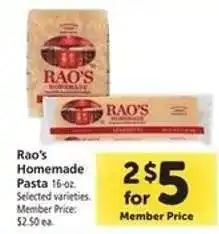 Safeway Rao's Homemade Pasta offer