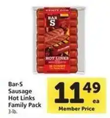 Safeway Bar-S Sausage Hot Links Family Pack offer