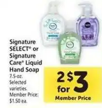 Safeway Signature SELECT or Signature Care Liquid Hand Soap offer