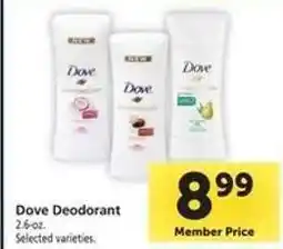 Safeway Dove Deodorant offer