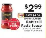 ShopRite Botticelli Pasta Sauce offer