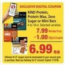 Safeway KIND Protein Bars offer