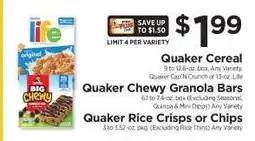 ShopRite Quaker Cereal offer