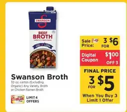 ShopRite Swanson Broth offer