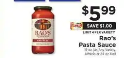 ShopRite Rao's Pasta Sauce offer