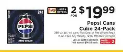 ShopRite Pepsi Cans Cube 24-Pack offer