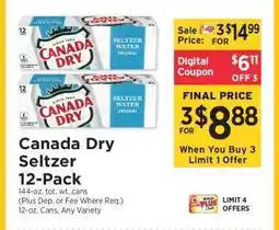 ShopRite Canada Dry Seltzer 12-Pack offer