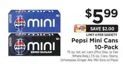 ShopRite Pepsi Mini Cans 10-Pack offer