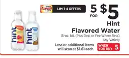 ShopRite Hint Flavored Water offer