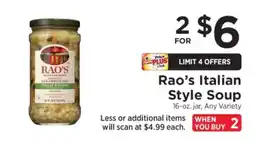 ShopRite RAO'S Italian Style Soup offer