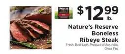 ShopRite Nature’s Reserve Boneless Ribeye Steak offer