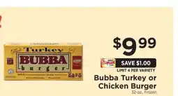 ShopRite Bubba Turkey or Chicken Burger offer