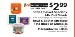 ShopRite Bowl & Basket Specialty 1-lb. Deli Salads offer