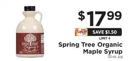 ShopRite Spring Tree Organic Maple Syrup offer