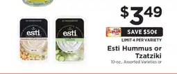 ShopRite Esti Hummus or Tzatziki offer