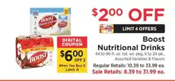 ShopRite Boost Nutritional Drinks offer