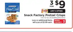 ShopRite Snack Factory Pretzel Crisps offer