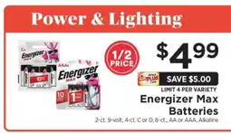 ShopRite Energizer Max Batteries offer