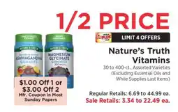 ShopRite Nature's Truth Vitamins offer