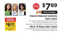 ShopRite Clairol Natural Instincts Hair Color / Nice'N Easy Hair Color offer
