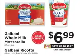ShopRite Galbani Whole Milk Mozzarella / Galbani Ricotta offer