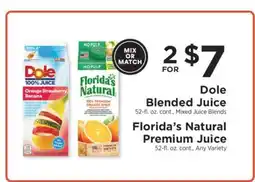 ShopRite Dole Blended Juice / Florida's Natural Premium Juice offer