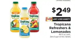 ShopRite Tropicana Refreshers & Lemonades offer