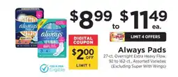 ShopRite Always Pads offer